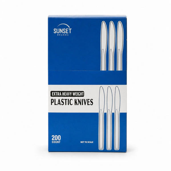 Sunset Brands Extra Heavy Weight Plastic Knives 200 ct