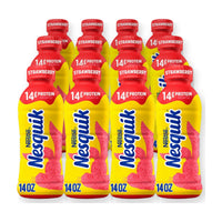 Nesquik Low Fat Milk (14 fl oz bottle) - Strawberry - Case of 12
