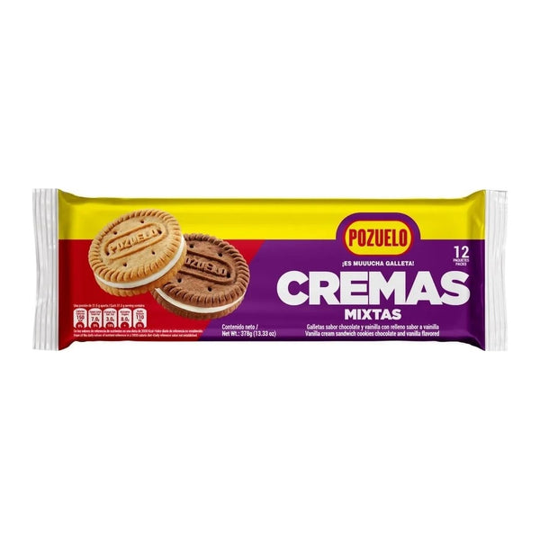 Pozuelo Cremas Chocolate & Vanilla Sandwich Cookies (13.3 oz)