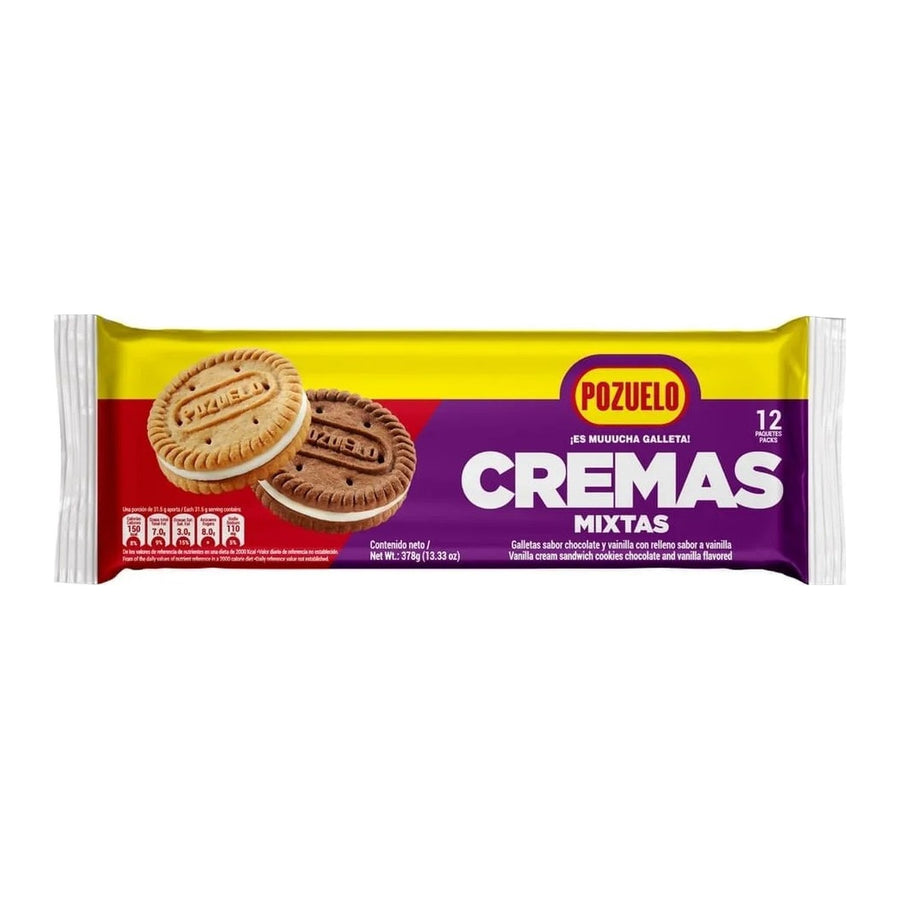 Pozuelo Cremas Chocolate & Vanilla Sandwich Cookies (13.3 oz)