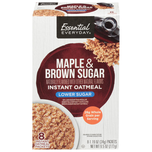 Essential Everyday Instant Oatmeal Maple & Brown Sugar lower sugar-8 ct (9.5 oz)