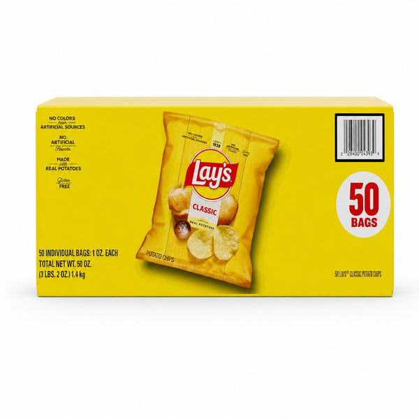 Lay's Classic Potato Chips 1 oz, 50 Count