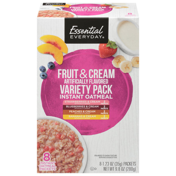 Essential Everyday Instant Oatmeal Fruit & Cream Variety pack (9.8 oz, 8 ct)