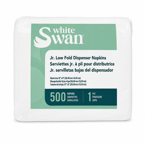 White Swan Jr. Low Fold Dispenser Napkins (500 ct)