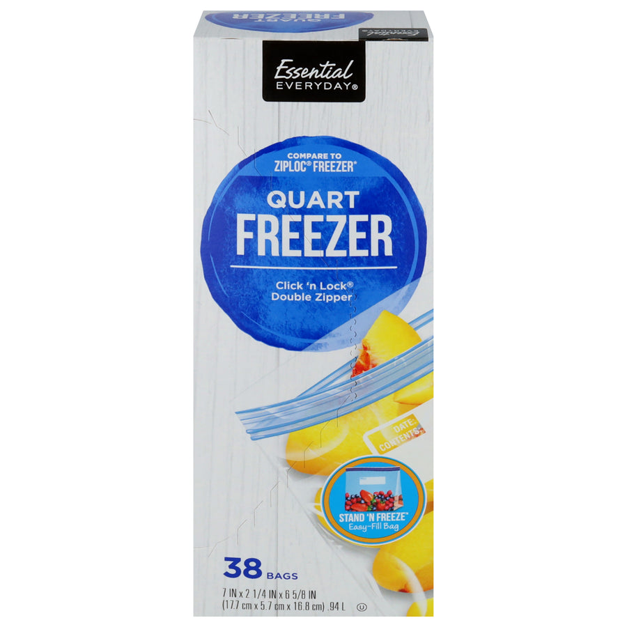 Essential Everyday Quart Freezer Bags 38 Each