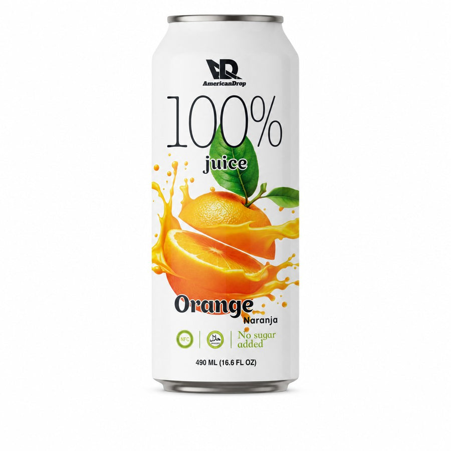 AmericanDrop 100% Orange juice, no pulp (16.6 fl oz (490 mL) can)