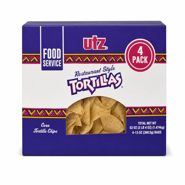 Utz Restaurant Style Tortilla Chips Food Service 4 Pack (13 oz)