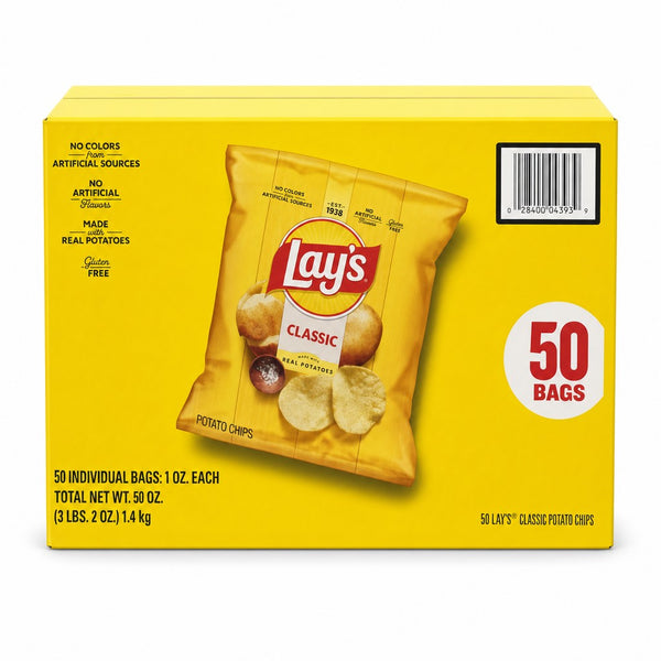 Lay's Classic Potato Chips 50 Bags (1 oz)