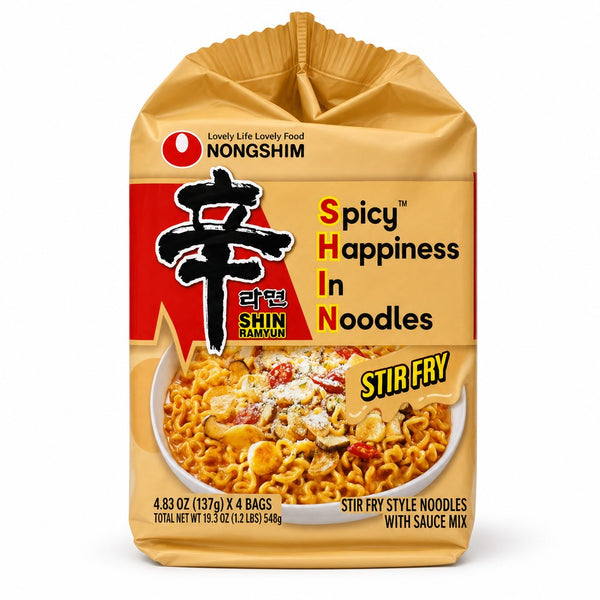 Nongshim Shin Ramyun Stir Fry Noodles 4-Pack (4.83 oz)