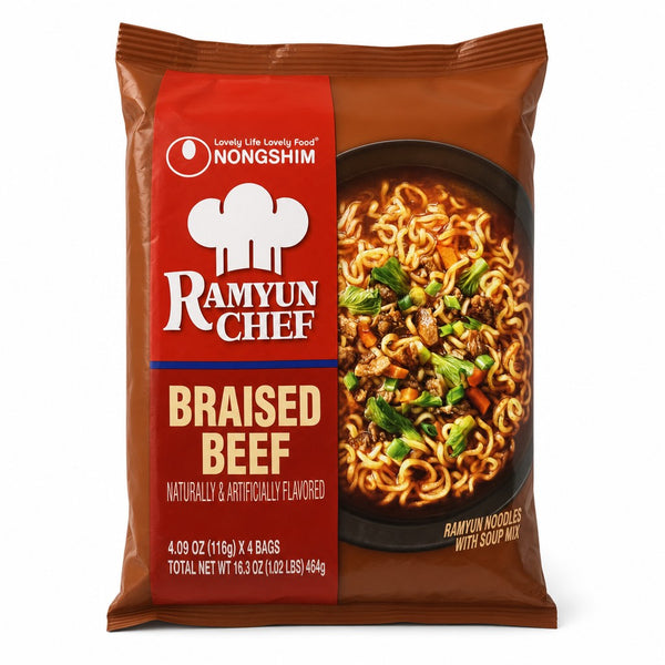 Nongshim Ramyun Chef Braised Beef 4-Pack (4.09 oz)