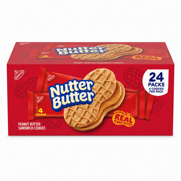 Nabisco Nutter Butter Peanut Butter Sandwich Cookies (24 x 1.9 oz (56 g) — net 45.6 oz (2 lb 13.6 oz; 1.29 kg))