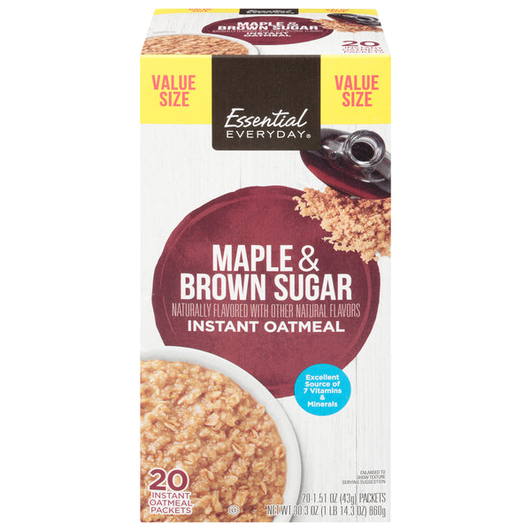 Essential Everyday Instant Oatmeal Maple & Brown Sugar value pack - 20 ct (30.3 oz)