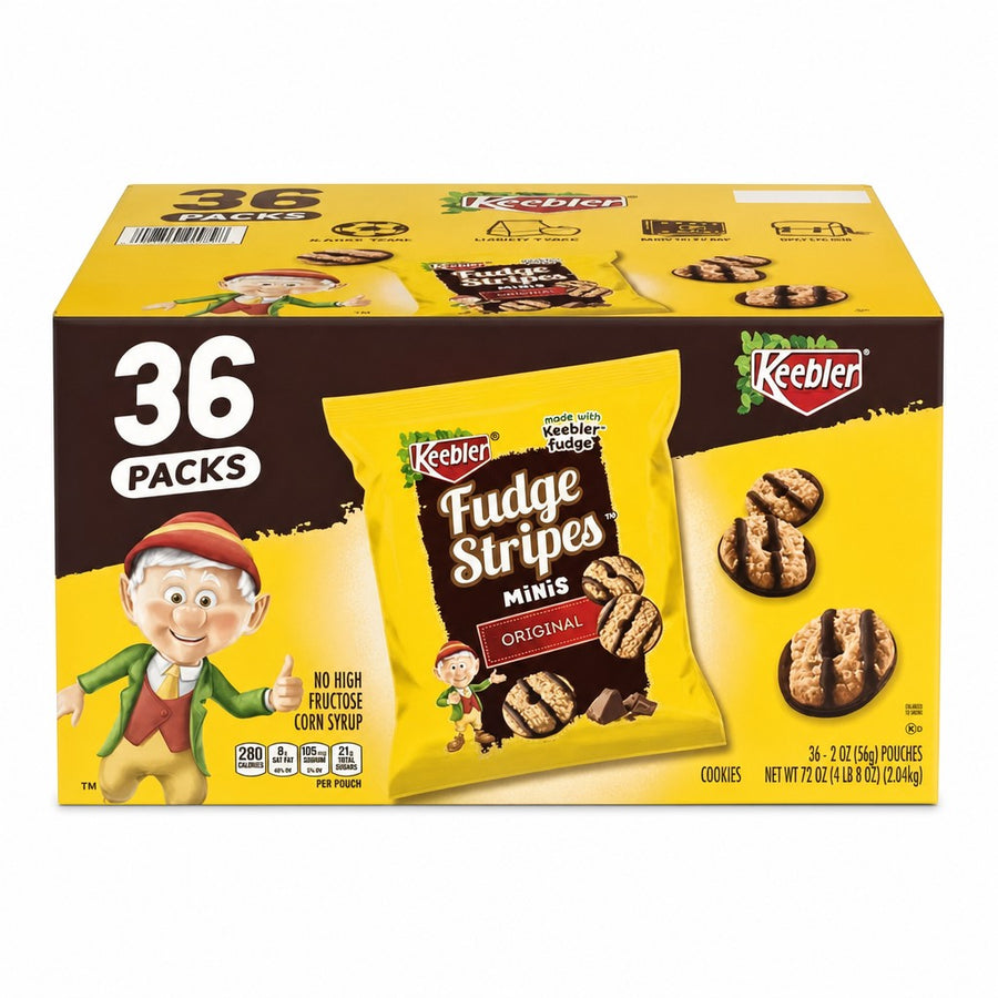 Keebler Fudge Stripes Minis Original (72 oz (36 × 2 oz pouches))
