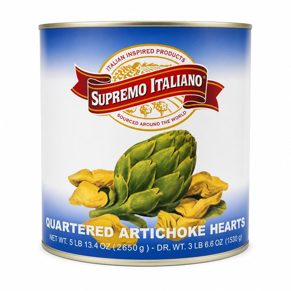 Supremo Italiano Quartered Artichoke Hearts in Brine (2650 g)