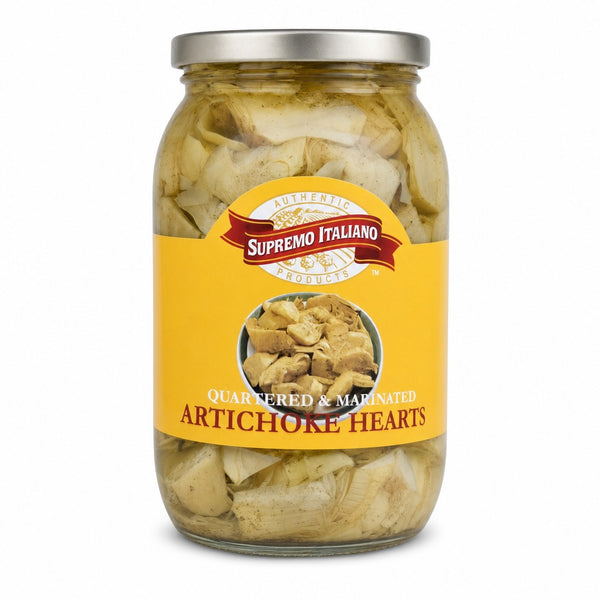 Supremo Italiano Quartered & Marinated Artichoke Hearts (jar)