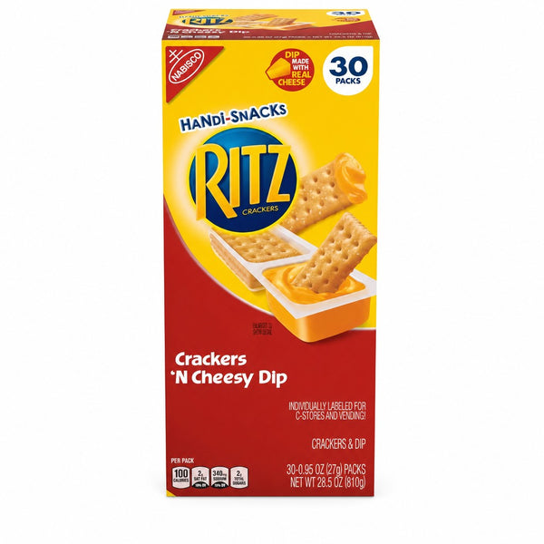 Nabisco Ritz Handi-Snacks Crackers 'n Cheesy Dip (1 lb 12.5 oz (810 g) — 30 x 0.95 oz (27 g) packs)