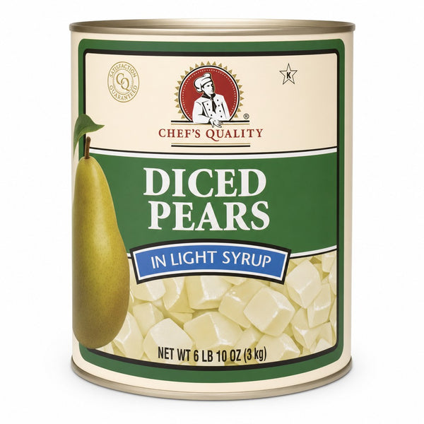 Chef's Quality Diced Pears in Light Syrup (6 lb 10 oz)