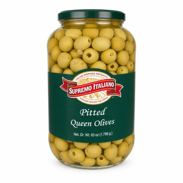 Supremo Italiano Pitted Queen Olives (63 oz drained)