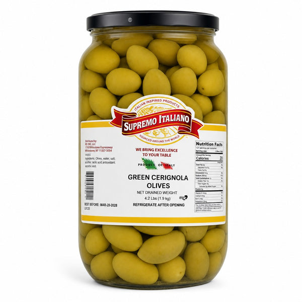 Supremo Italiano Green Cerignola Olives (4.2 lb drained)