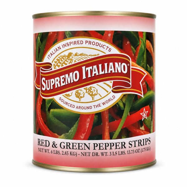 Supremo Italiano Red & Green Pepper Strips (can)