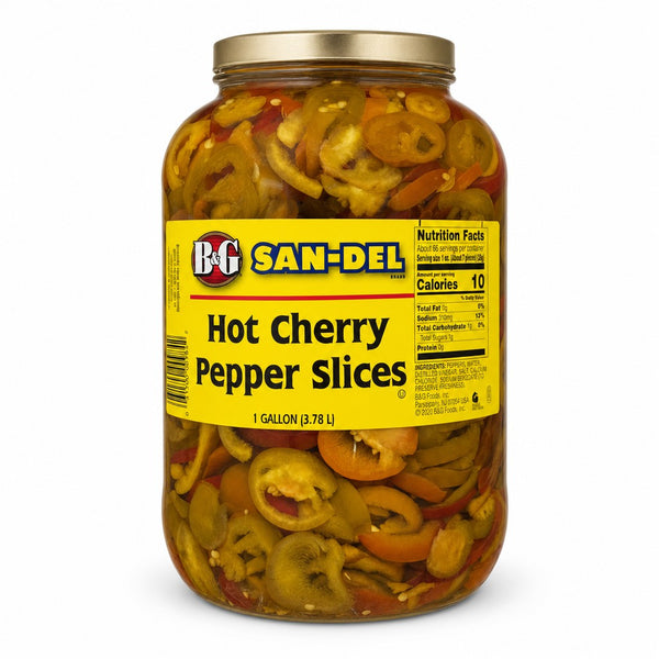 B&G San-Del Hot Cherry Pepper Slices (1 gal)