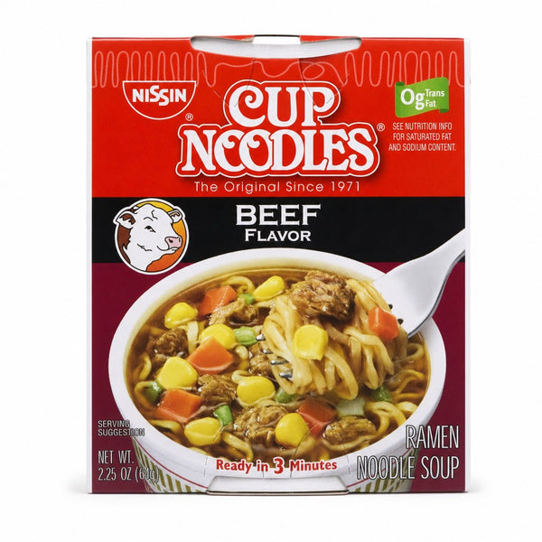 Nissin Cup Noodles Beef 12 Cups (2.25 oz)