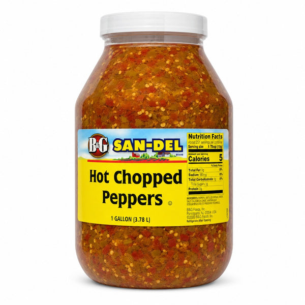 B&G San-Del Hot Chopped Peppers (1 gal)