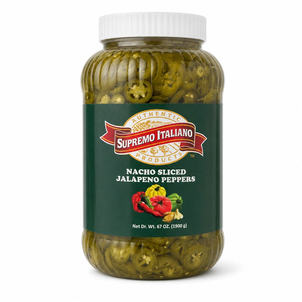 Supremo Italiano Nacho Sliced Jalapeno Peppers (67 oz drained)