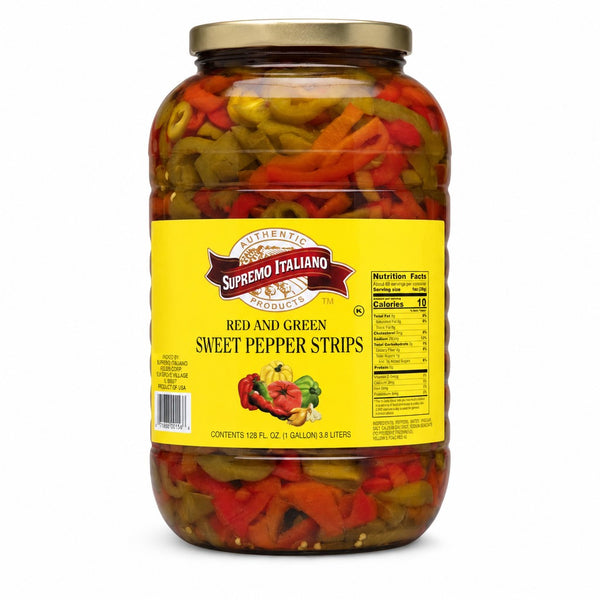 Supremo Italiano Red and Green Sweet Pepper Strips (1 gal)
