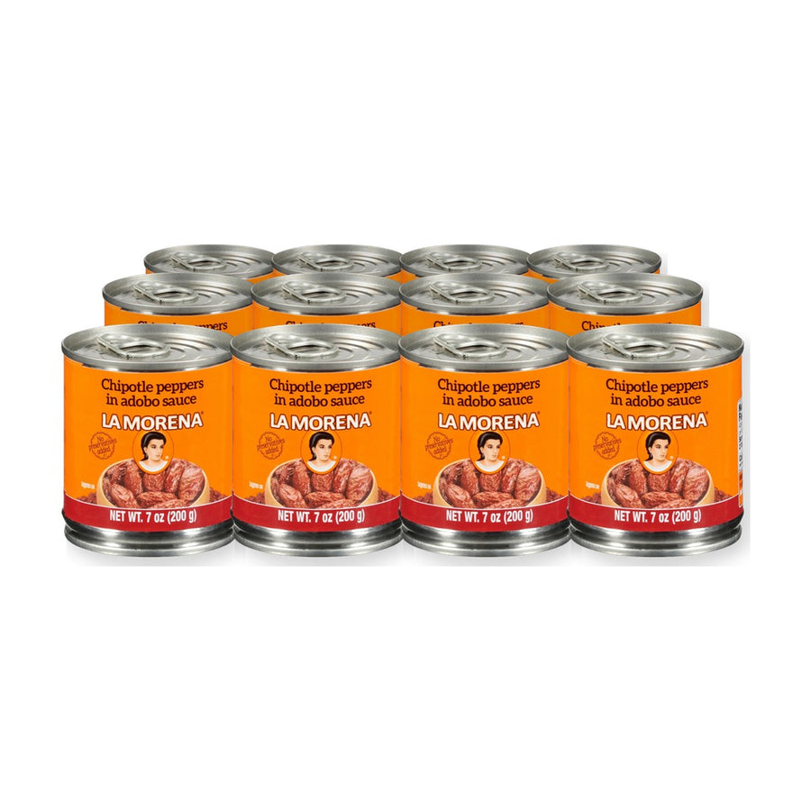 La Morena Chipotle Peppers in Adobo Sauce (7 oz) - Case of 24