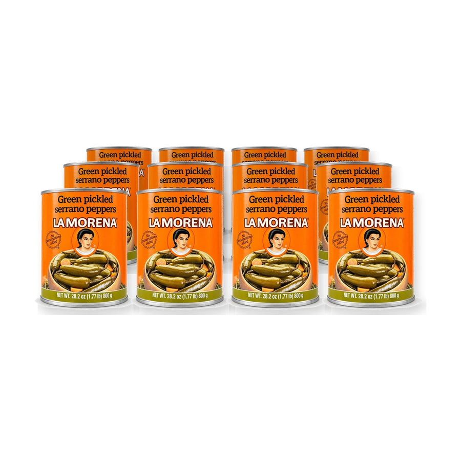 La Morena Pickled Serrano Peppers (28 oz) - Case of 12