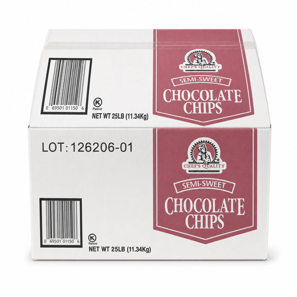 Chef's Quality Semi-Sweet Chocolate Chips 25 lb