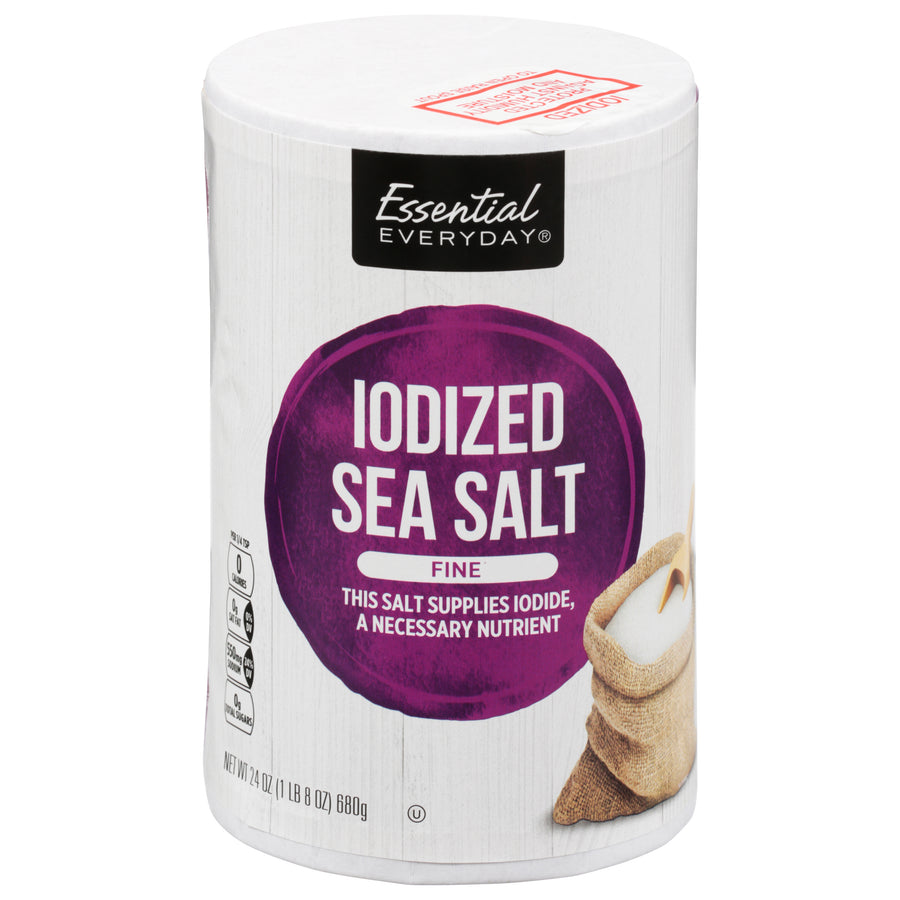 Essential Everyday Sea Salt Fine Iodized (24 oz)