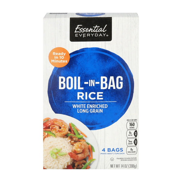 Essential Everyday Boil-in-Bag Rice White Enriched Long Grain (4 bags) (14 oz)